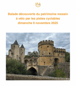 Balade découverte du patrimoine messin à vélo par les pistes cyclables dimanche 9 novembre 2025