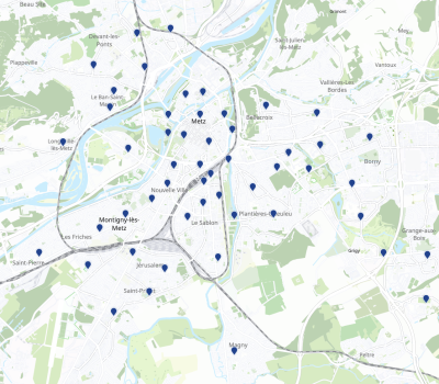 Carte indiquant les emplacements des stations Garoulib